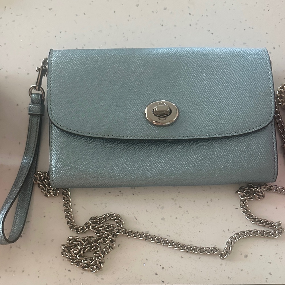 Coach Metallic Blue Crossbody Bag limited edition